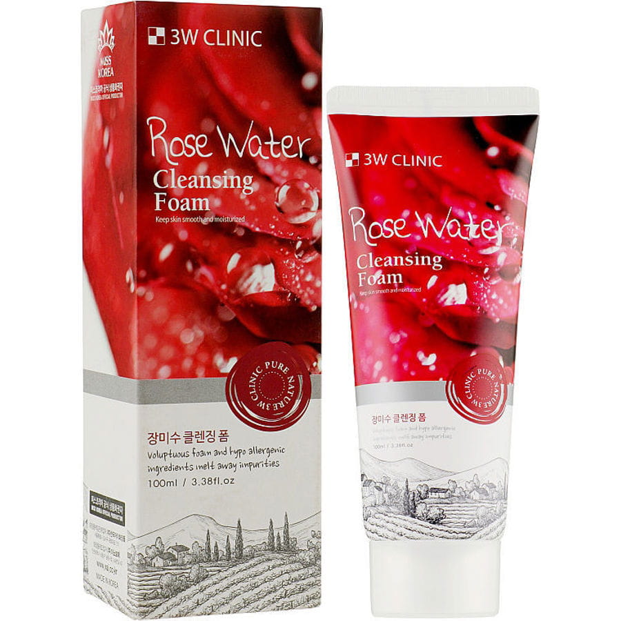 3W Clinic Rose Water Cleansing Foam 100 ml SheSokara