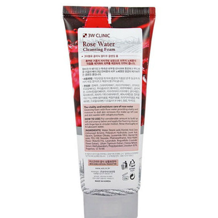 3W Clinic Rose Water Cleansing Foam 100 ml SheSokara